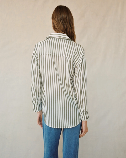 The Stripe Oversized Button Down - Fernwood Stripe