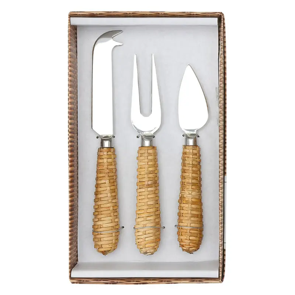 The Face To Face Rattan Cheese Knives