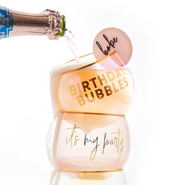 The Birthday Bubbles Glass