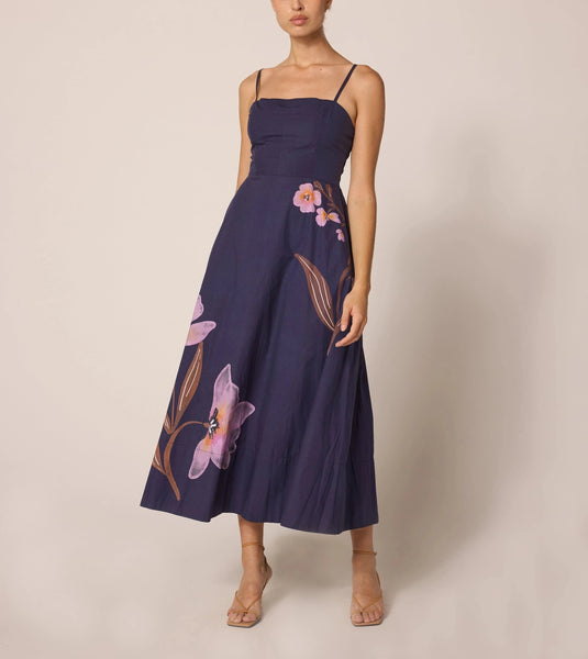 The Riley Ankle Dress Moresco Navy