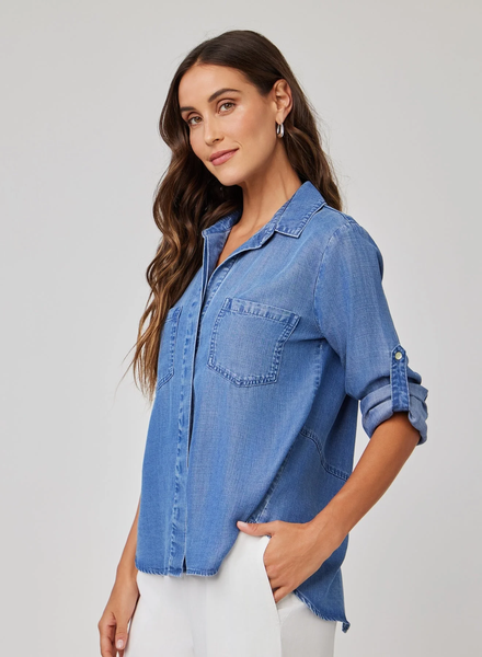The Split Back Denim Button Down