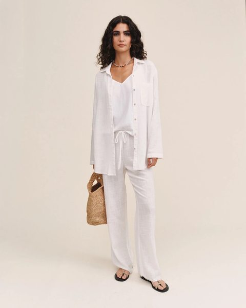 The Long Sleeve Pocket Button Down Tunic