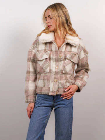 The Sienna Sherpa Plaid Jacket