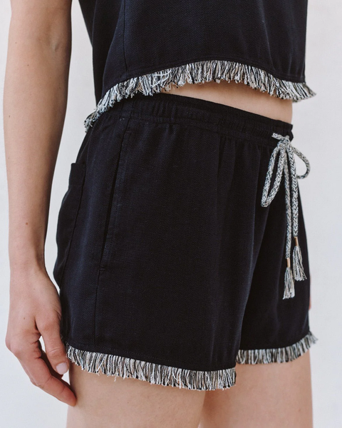 The Elastic Waist Fringe Short