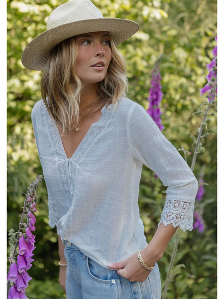 The St. Helena Lace Trim Blouse