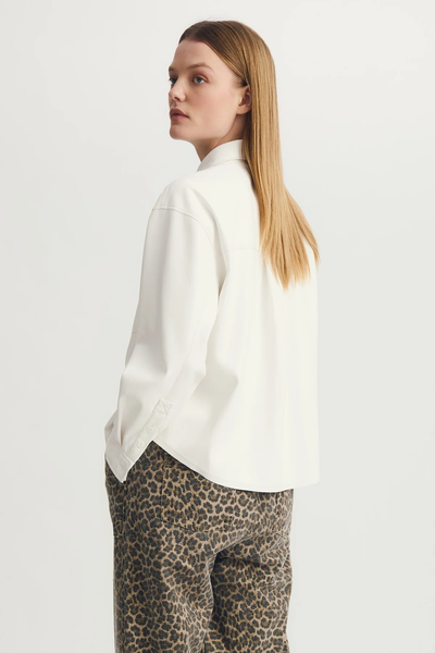 The Driane Vegan Leather Button Down