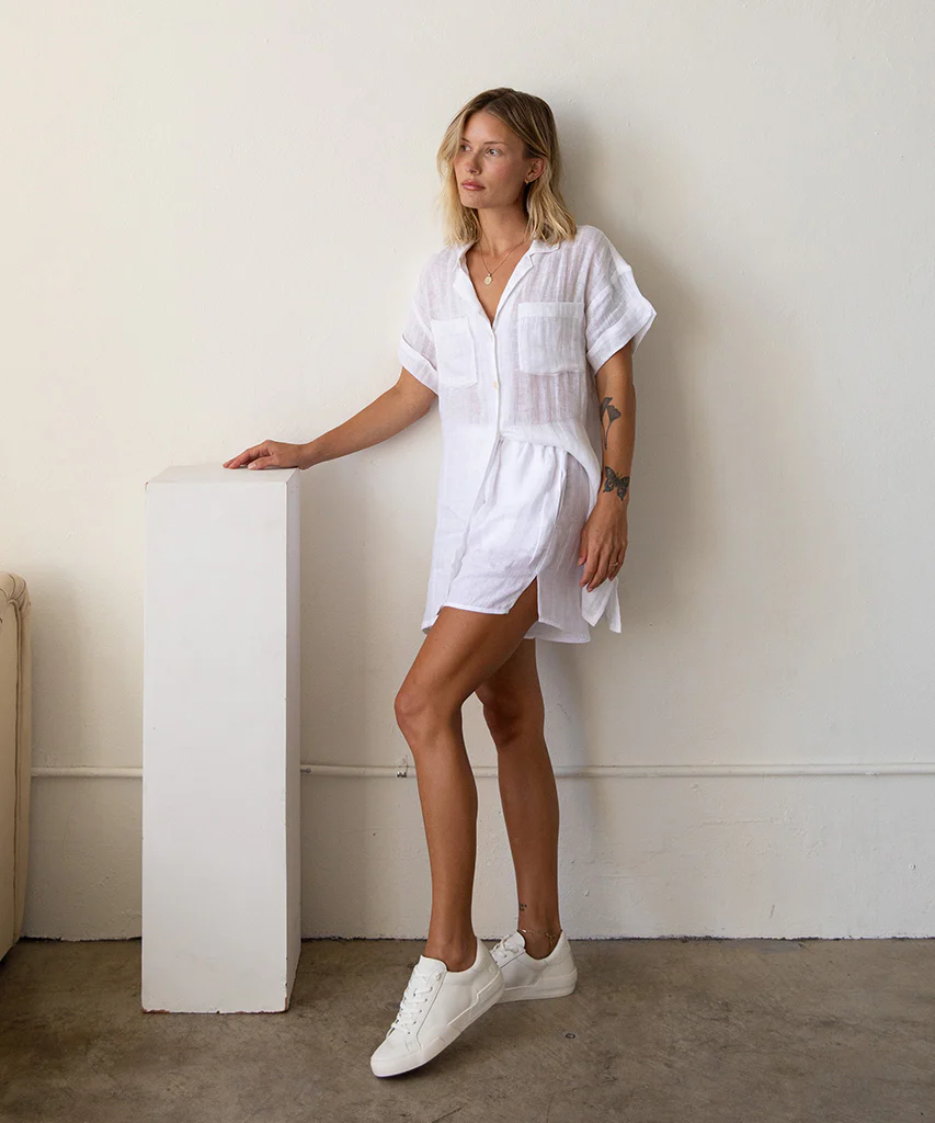 The Zina Clean White Leather Sneaker