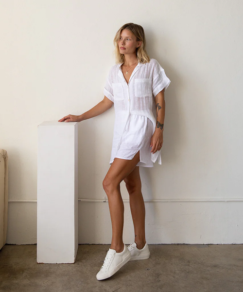 The Zina Clean White Leather Sneaker