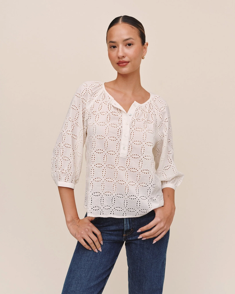 The 3/4 Sleeve Embroidered Pullover