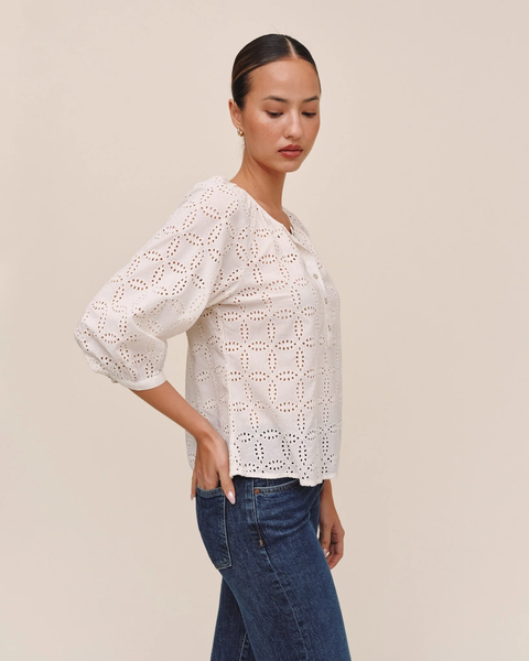 The 3/4 Sleeve Embroidered Pullover