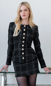 THe Ophelia Windowpane Tweed Jacket