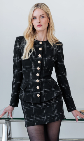THe Ophelia Windowpane Tweed Jacket