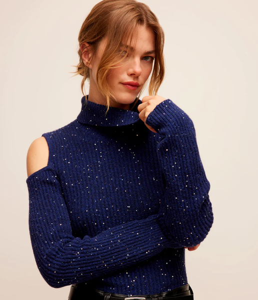 The Elisabeth Cold Shoulder Sequin Sweater
