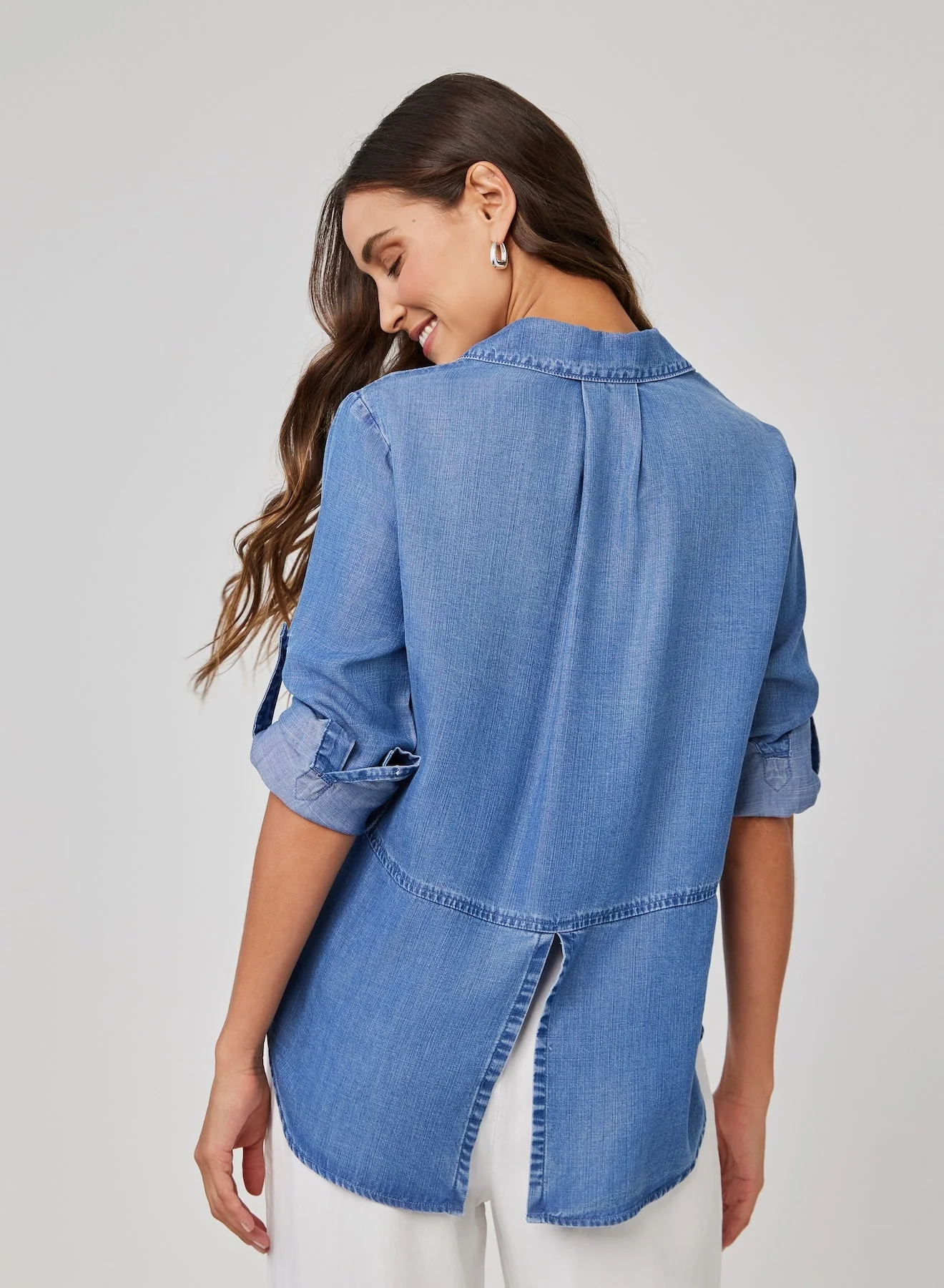 The Split Back Denim Button Down