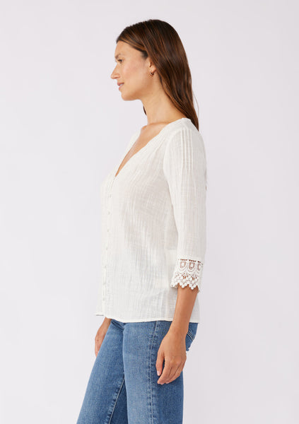 The St. Helena Lace Trim Blouse