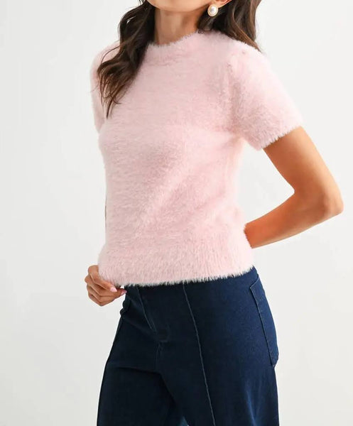 The Soft Pink Fuzzy Sweater