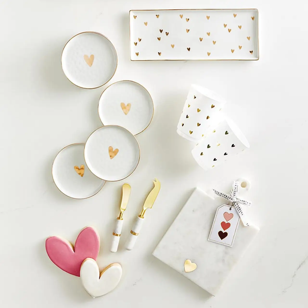 The Marble Serving Board with Gold Heart