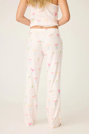 The Pretty Punch Cocktail Print Open Leg Pants