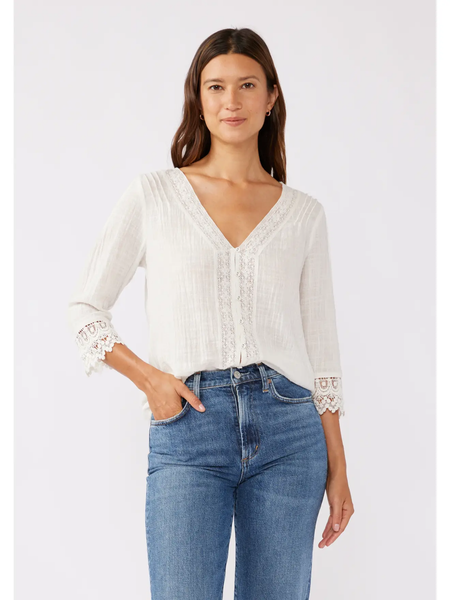 The St. Helena Lace Trim Blouse