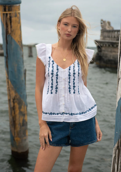 The Capitola Beach Embroidered Top