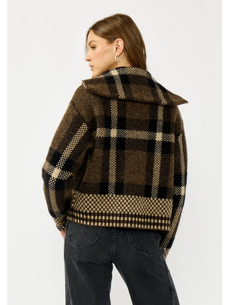 The Priscilla Plaid Knit Zip Jacket