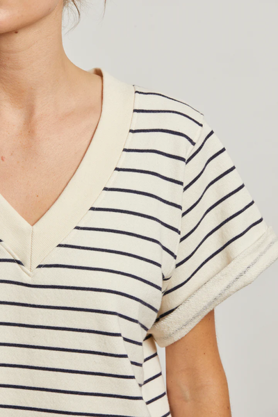 The Briggs Terry Rolled Sleeve Stripe