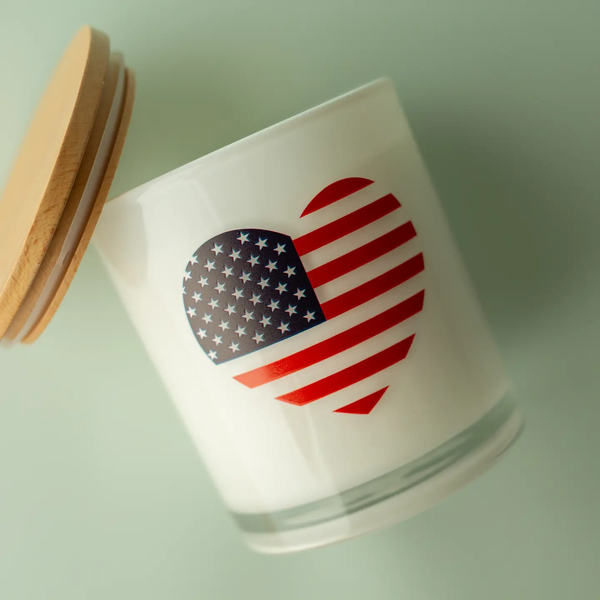 The American Flag Heart Soy Candle