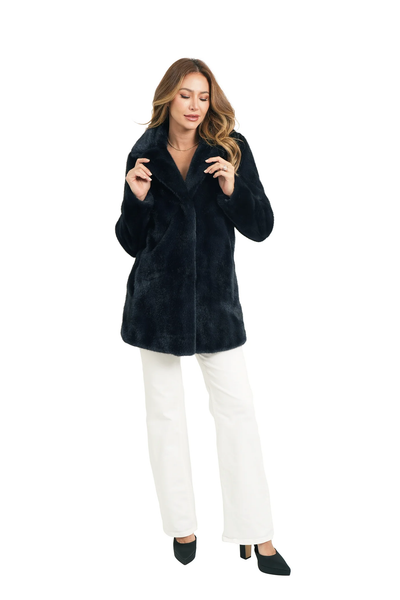 The Ella Faux Fur Coat - Midnight