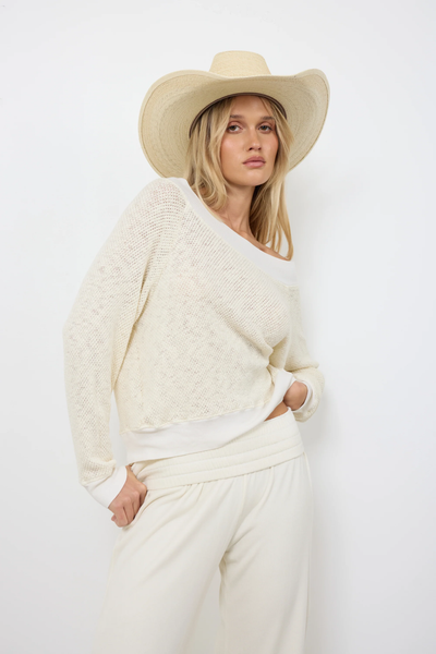The Sea Breeze Off Shoulder Pullover