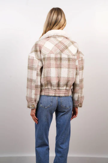 The Sienna Sherpa Plaid Jacket