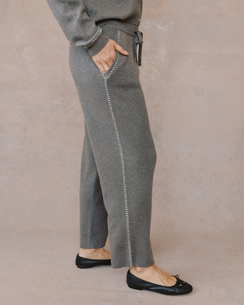 The Whip Stitch Straight Leg Pant - Heather Smoke