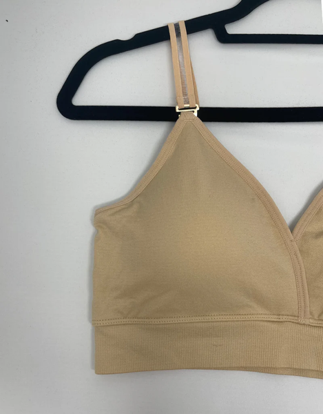 The Nude Interchangeable Skinny Sheer Strap Plunge Bra