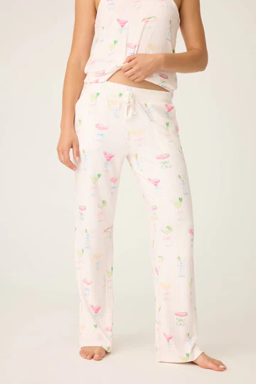 The Pretty Punch Cocktail Print Open Leg Pants
