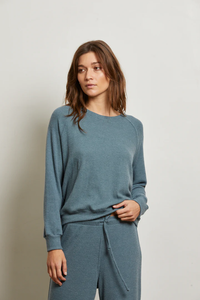 The Cooper Brushed Raglan Waffle Crew