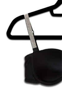 The Crystals on Black Strap Bra