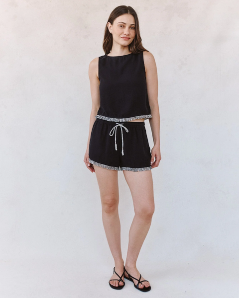 The Elastic Waist Fringe Short