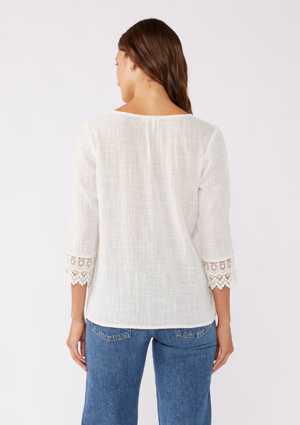 The St. Helena Lace Trim Blouse