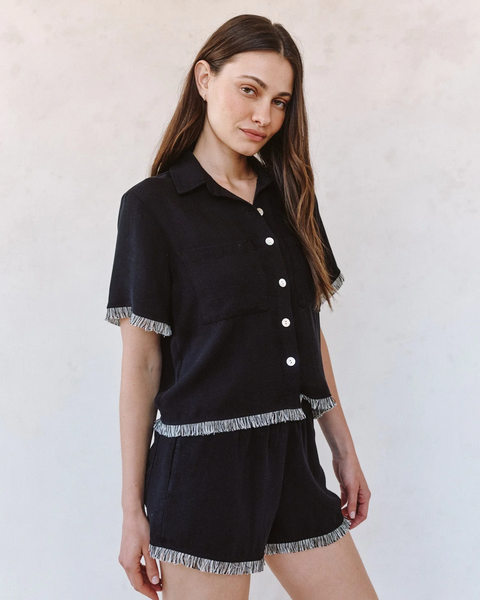 The Short Sleeve Fray Trim Shirt