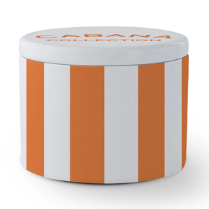 The Travel Candle - Cabana Orange & White Stripe