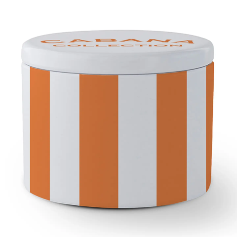 The Travel Candle - Cabana Orange & White Stripe