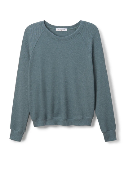 The Cooper Brushed Raglan Waffle Crew