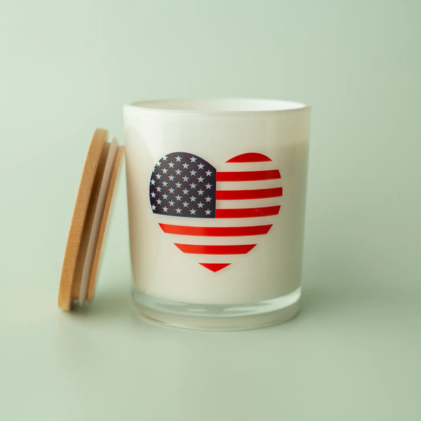 The American Flag Heart Soy Candle