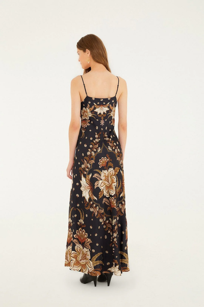 The Black Majestic Garden Viscose Slip Maxi Dress