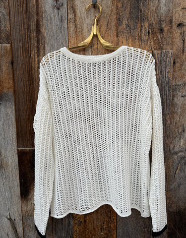 The Stateside Open Mesh Pullover Sweater Cream