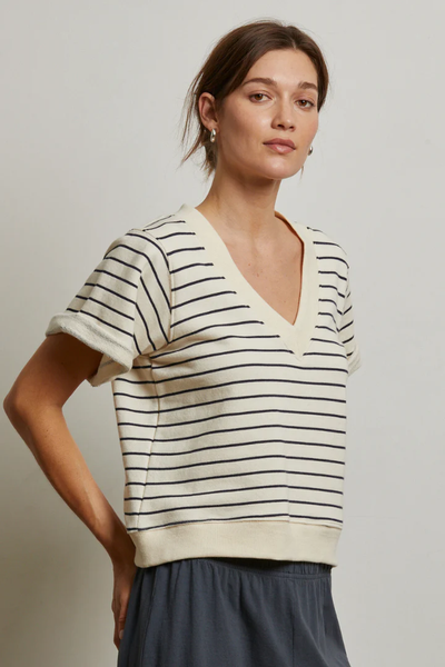 The Briggs Terry Rolled Sleeve Stripe
