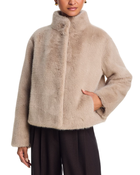 The Faux Fur Snap Front Jacket