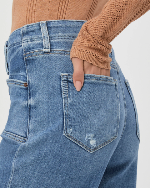 The Anessa W/ Set In Pockets + Raw Hem - Sunnie Distressed