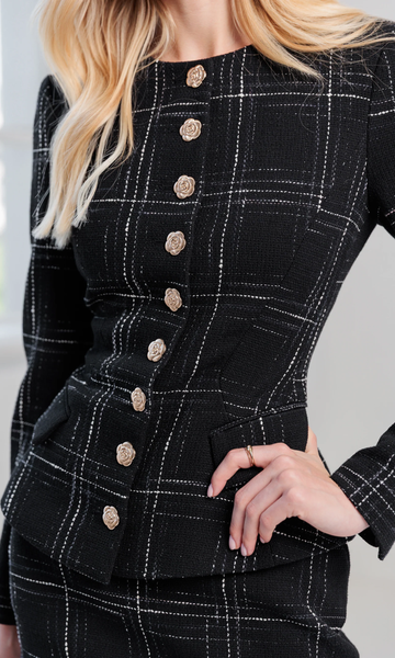 THe Ophelia Windowpane Tweed Jacket