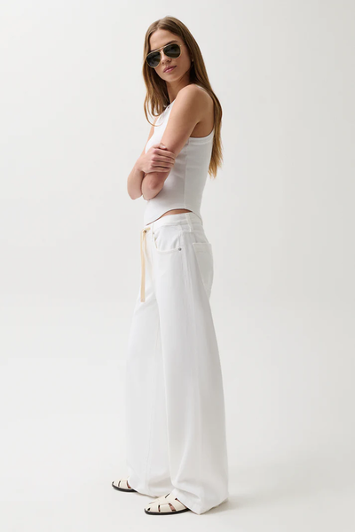 The Jadyn Mid Rise Drawstring Palazzo Jean