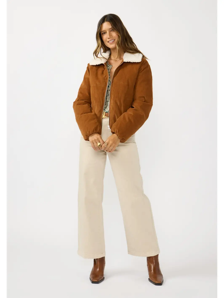 The Emerson Cord Zip Jacket with Sherpa Collar